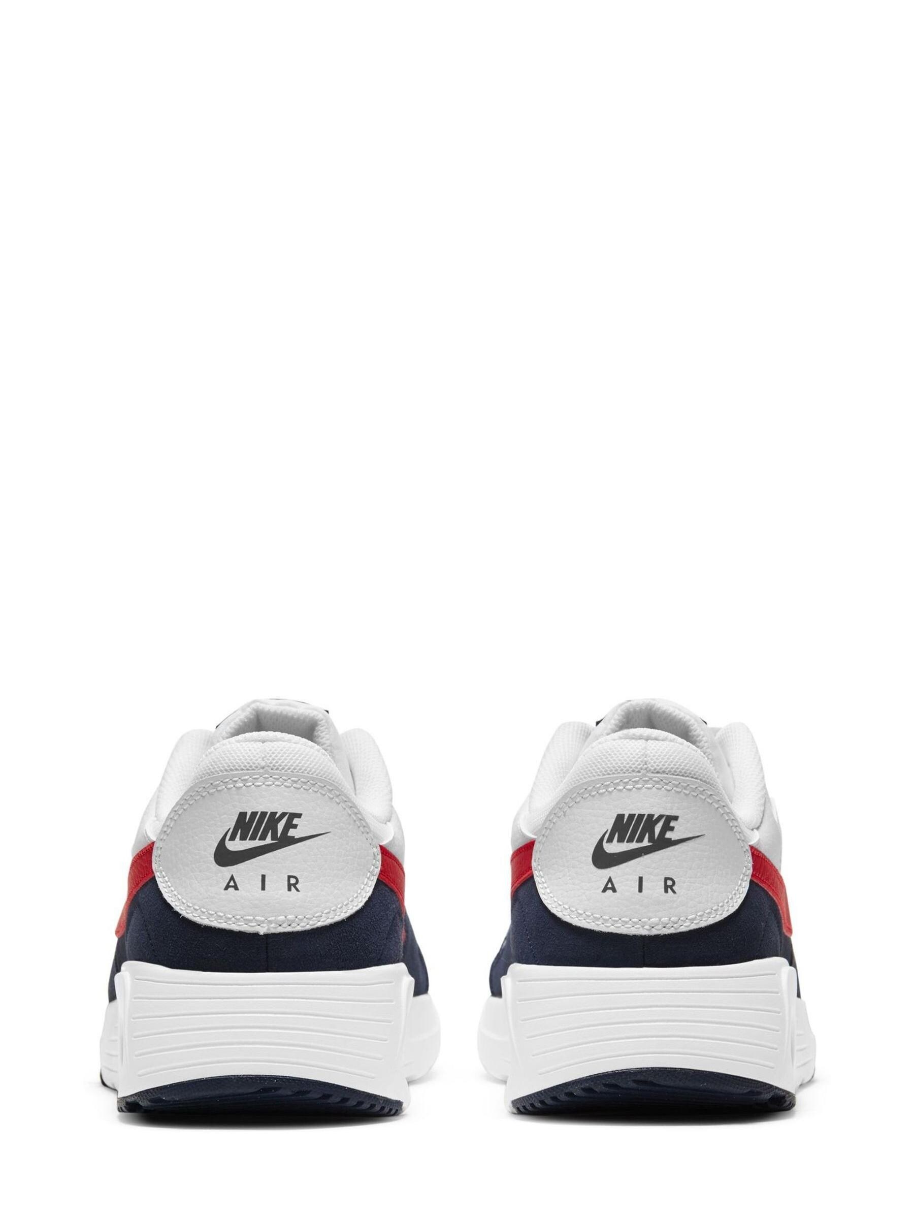 nike white & red air max sc trainers