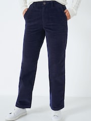 Crew Clothing Company Red Textured Cotton Regular Formal Trousers - Image 1 of 5