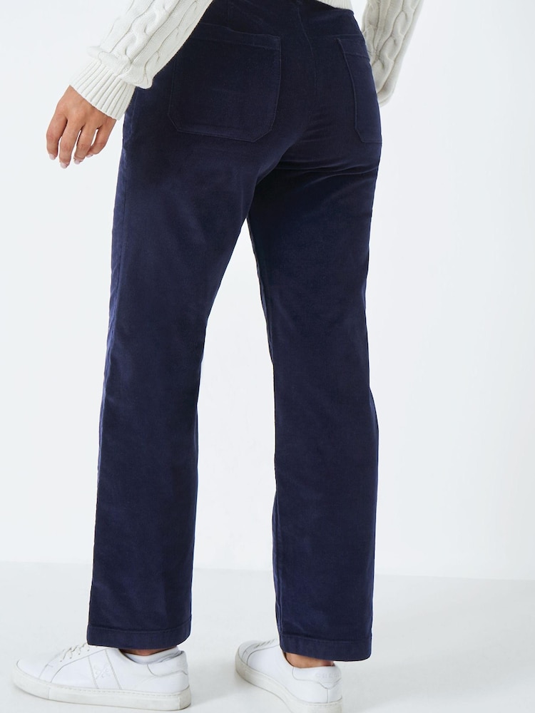 Crew Clothing Company Red Textured Cotton Regular Formal Trousers - Image 2 of 5