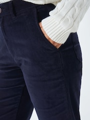 Crew Clothing Company Red Textured Cotton Regular Formal Trousers - Image 4 of 5