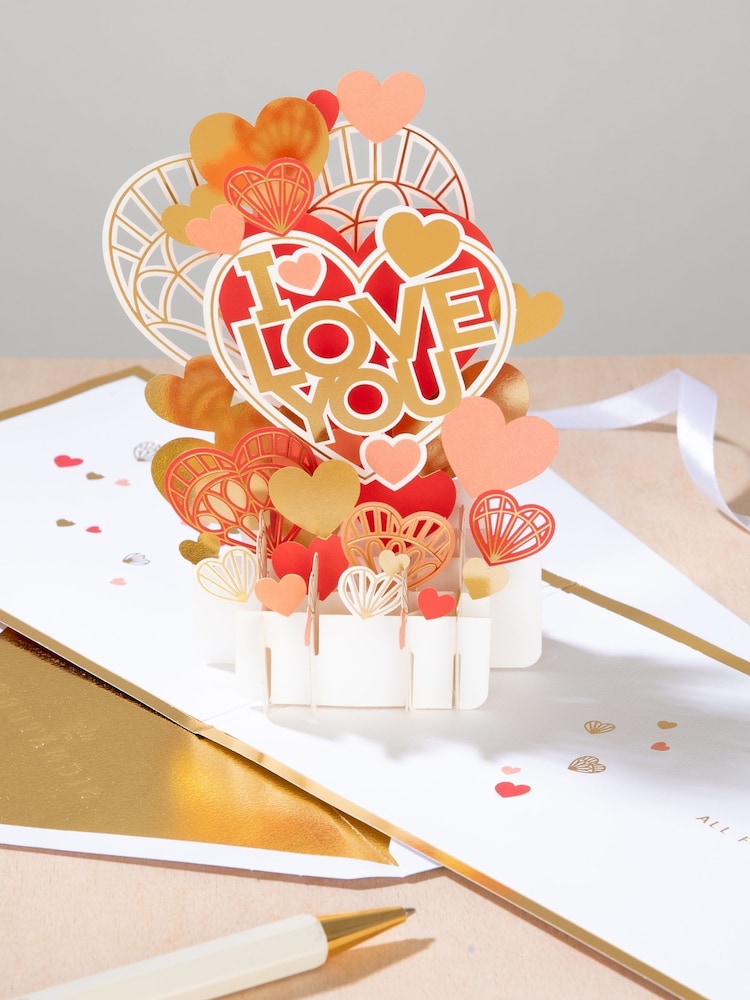 Hallmark Red I Love You Card 3D Pop-Up Paper Wonder Design - Image 1 of 4 Hallmark Red I Love You Card 3D Pop-Up Paper Wonder Design - Image 1 of 4
