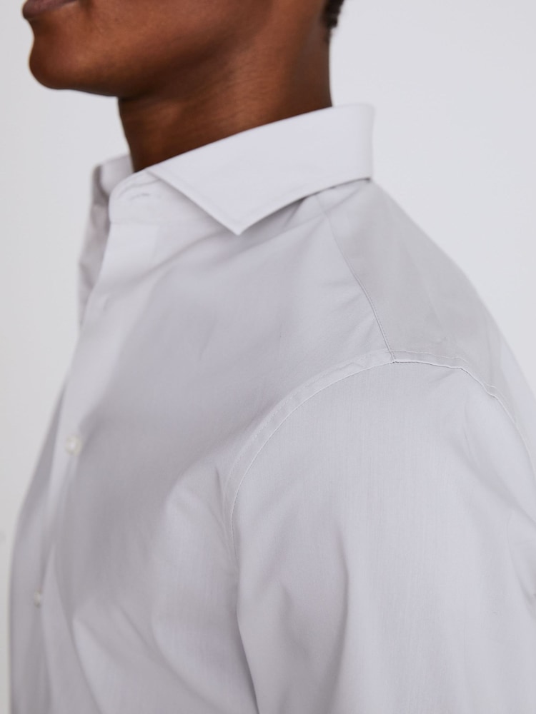 MOSS Slim Fit Grey Stretch Shirt - Image 2 of 2