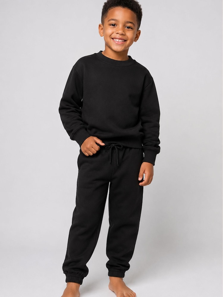 Brand Threads Black Essentials Sweatshirt Tracksuit - Image 2 of 4