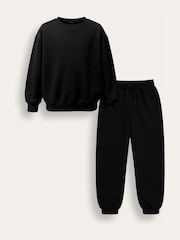 Brand Threads Black Essentials Sweatshirt Tracksuit - Image 3 of 4