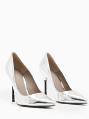 AllSaints Silver Nova Court Shoes - Image 1 of 5