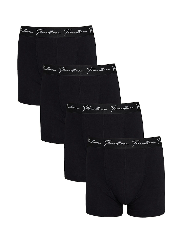 Threadbare Black Dark Hipster Boxers 4 Packs - Image 1 of 3