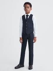 Reiss Navy Hope 9-14 yrs Wool Blend Waistcoat - Image 3 of 6