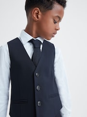 Reiss Navy Hope 9-14 yrs Wool Blend Waistcoat - Image 4 of 6