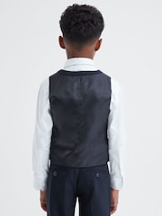 Reiss Navy Hope 9-14 yrs Wool Blend Waistcoat - Image 5 of 6