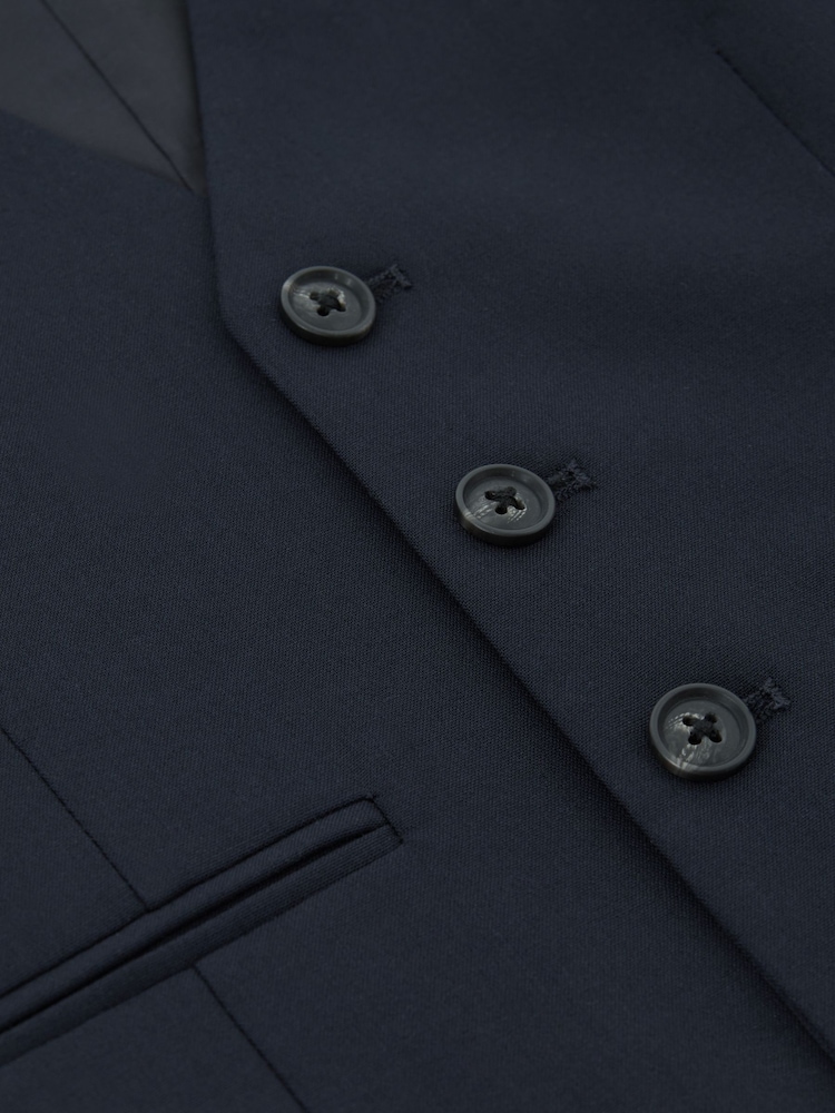Reiss Navy Hope 9-14 yrs Wool Blend Waistcoat - Image 6 of 6