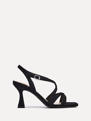 Linzi Black Liberty Open Toe Strappy Heeled Sandals With Flared Stiletto - Image 2 of 5