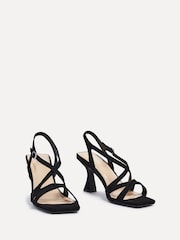 Linzi Black Liberty Open Toe Strappy Heeled Sandals With Flared Stiletto - Image 3 of 5