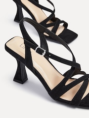 Linzi Black Liberty Open Toe Strappy Heeled Sandals With Flared Stiletto - Image 4 of 5