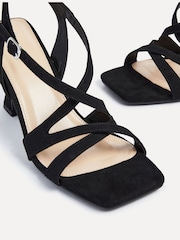 Linzi Black Liberty Open Toe Strappy Heeled Sandals With Flared Stiletto - Image 5 of 5