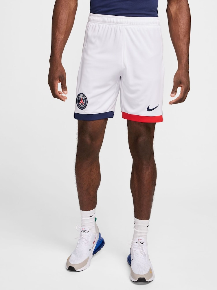 Nike White PSG 24/25 Stadium Away Football Shorts - Image 1 of 7