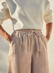 Taupe/Braun - Weit geschnittene Hose aus 100 % Premium-Leinen - Bild 4 von 6
