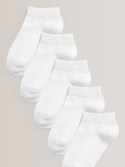 White 5 Pack Cotton Rich Trainer Socks - Image 1 of 2