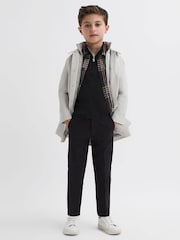 Reiss Black Blackhall 3-9 yrs Quarter Zip Merino Wool Jumper - Image 6 of 7