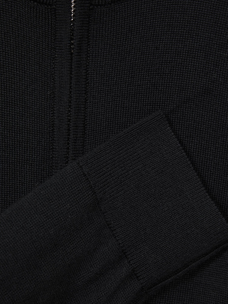 Reiss Black Blackhall 3-9 yrs Quarter Zip Merino Wool Jumper - Image 7 of 7