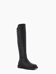 Dune London Black Tempar Cleated 50/50 Knee High Boots - Image 4 of 6