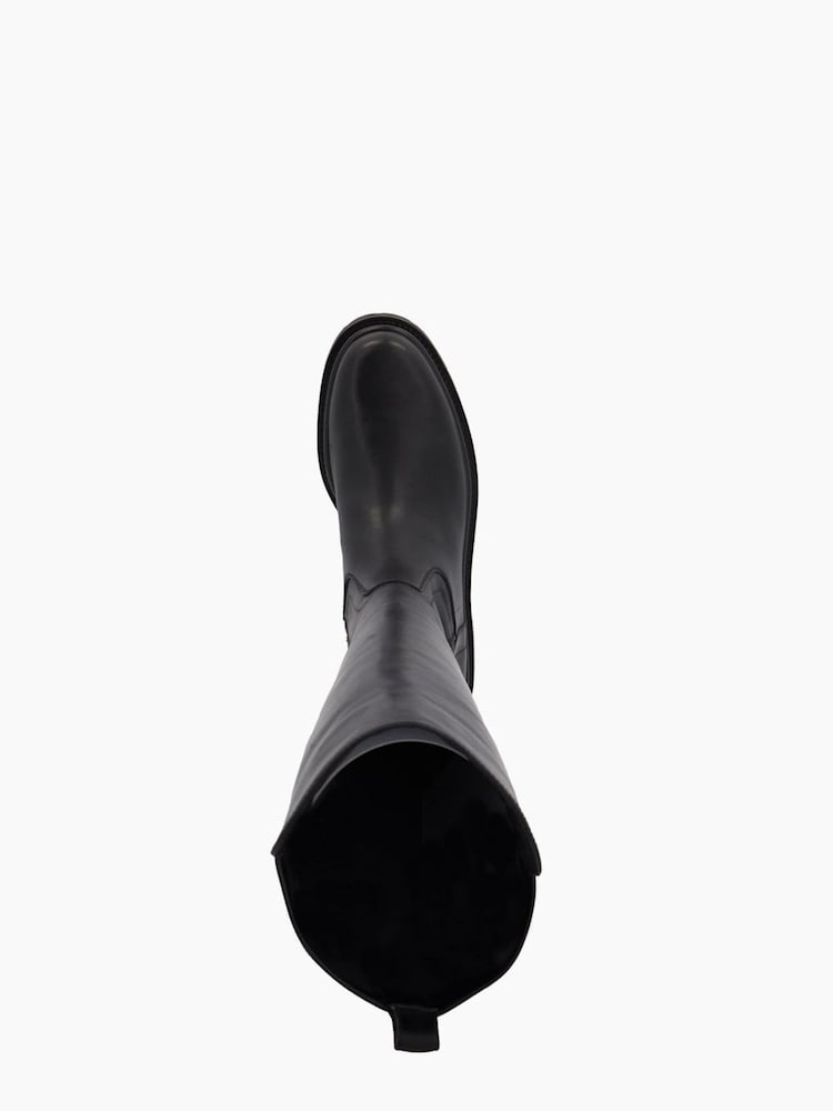 Dune London Black Tempar Cleated 50/50 Knee High Boots - Image 6 of 6