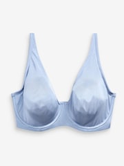 Blue/Ecru Cream/Tan Brown DD+ Non Pad Full Cup Microfibre Smoothing T-Shirt Bras 3 Pack - Image 5 of 6