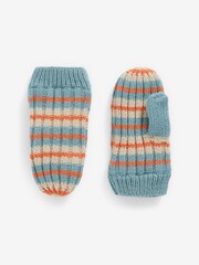 Blue/Orange Stripe Hat and Mitten Set (3mths-10yrs) - Image 3 of 4