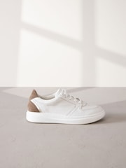 White Signature Leather Retro Lace Up Trainers - Image 3 of 8