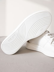 White Signature Leather Retro Lace Up Trainers - Image 6 of 8