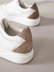 White Signature Leather Retro Lace Up Trainers - Image 8 of 8