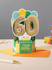 Hallmark Green 60th Birthday Card 3D Pop-Up Paper Wonder Design - Image 1 of 4