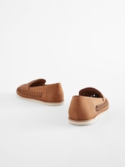 Tan Brown Woven Loafers - Image 3 of 5