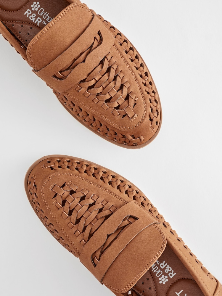 Tan Brown Woven Loafers - Image 5 of 5 Tan Brown Woven Loafers - Image 5 of 5