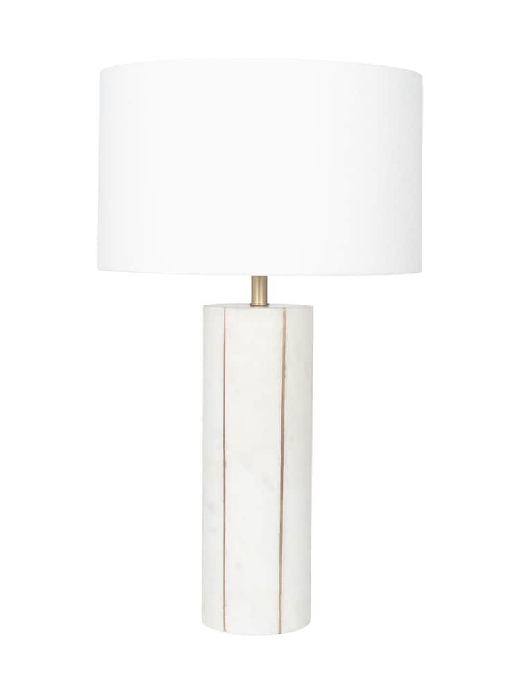 Pacific Gold Venetia Marble And Gold Metal Tall Table Lamp - Image 6 of 6