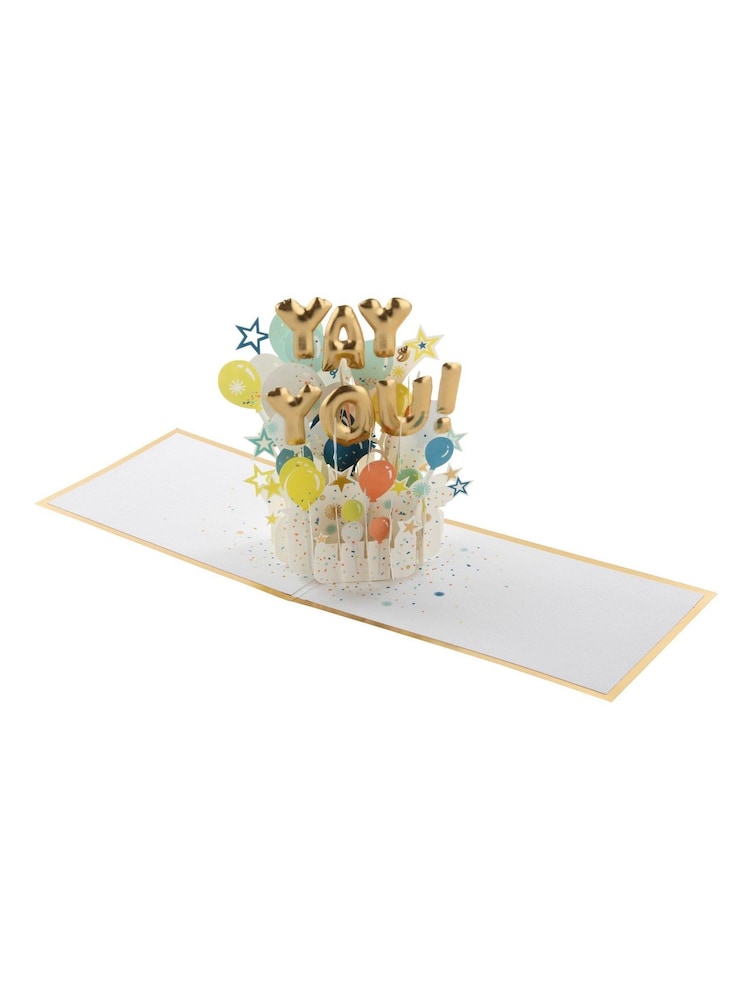 Hallmark White Birthday Card 3D Pop-Up 'Yay You' Design - Image 2 of 4