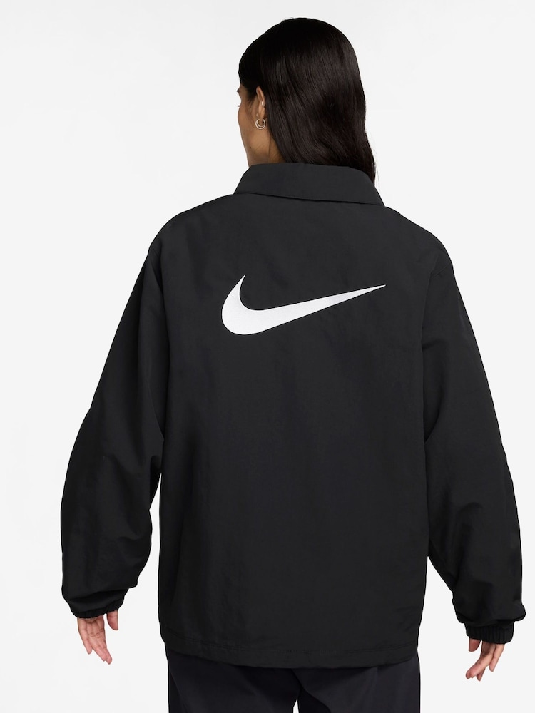 Nike Black Sportswear Essential UV Protection Woven Coach Jacket - Image 2 of 3