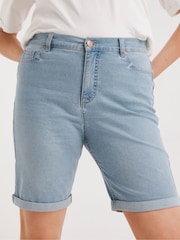 Hellblau - Simply Be 24/7 Knielange Shorts - Bild 1 von 4