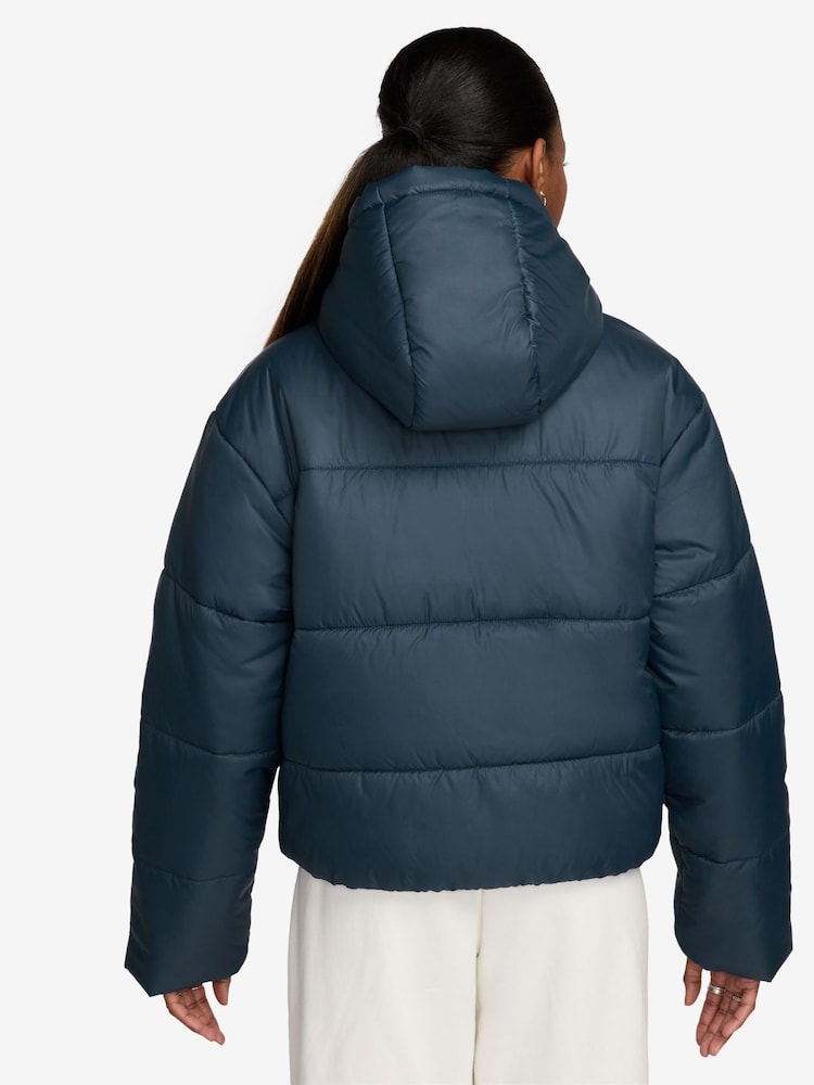 Nike Blue Sportswear Classic Puffer Therma-FIT Loose Hooded Jacket - Image 2 of 4