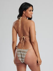 South Beach Black Crochet Triangle Top And Tie Side Briefs Set - Image 2 of 6
