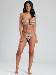 South Beach Black Crochet Triangle Top And Tie Side Briefs Set - Image 5 of 6