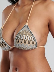 South Beach Black Crochet Triangle Top And Tie Side Briefs Set - Image 6 of 6