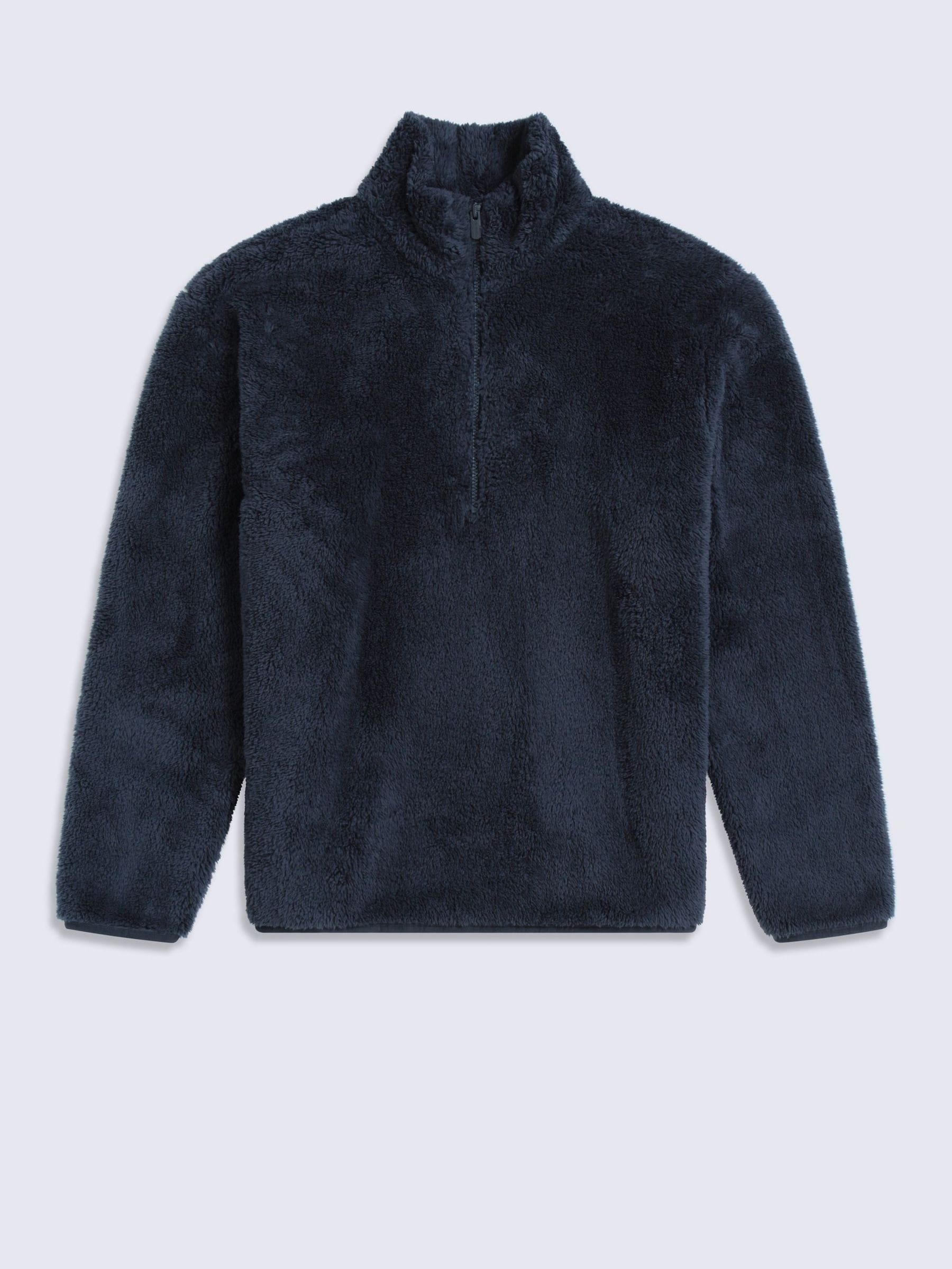 Teddy Mens Half Zip Fleece - Dark Blue - Image 2