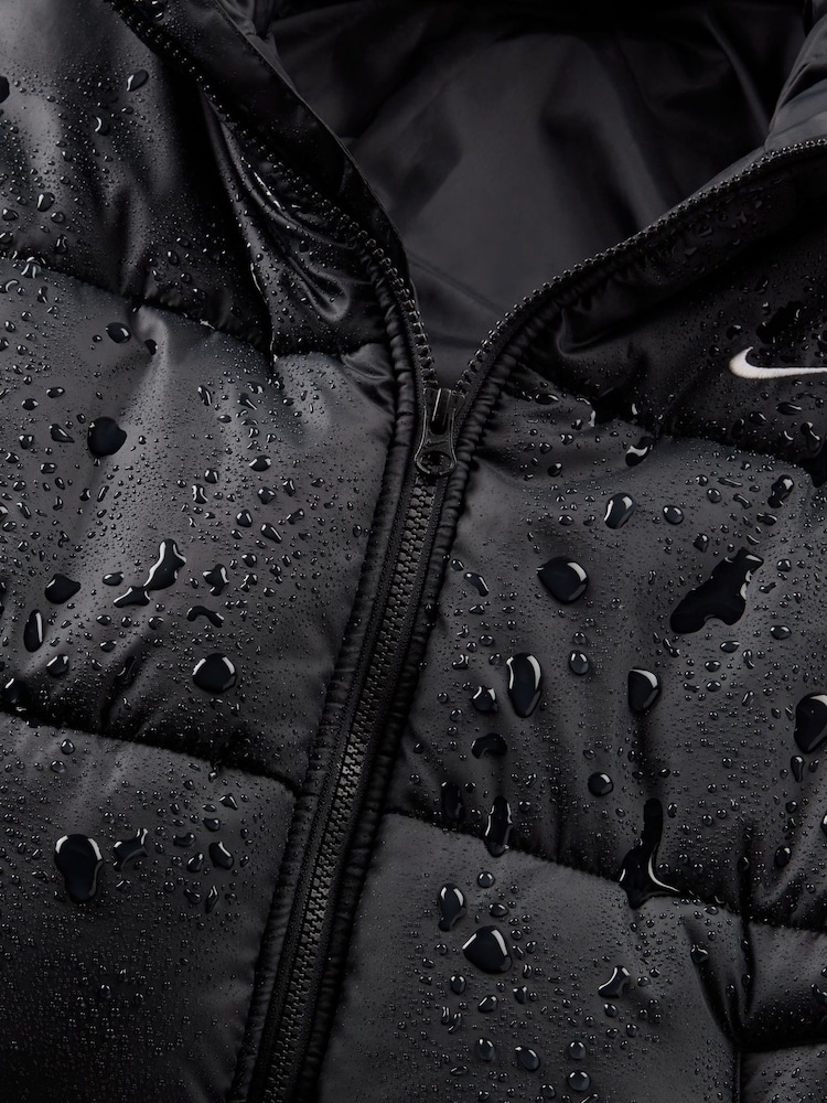 Nike Black Sportswear Classic Puffer Therma-FIT Loose Hooded Jacket - Image 10 of 11