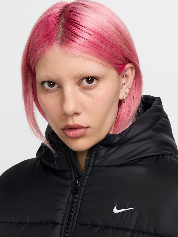 Nike Black Sportswear Classic Puffer Therma-FIT Loose Hooded Jacket - Image 5 of 11