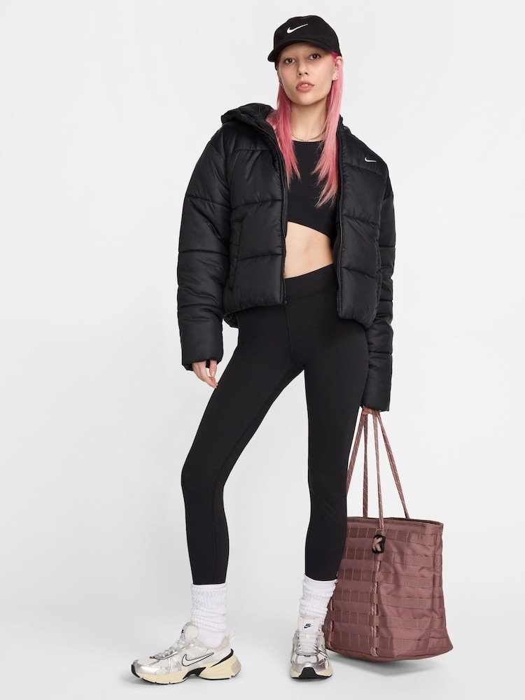 Nike Black Sportswear Classic Puffer Therma-FIT Loose Hooded Jacket - Image 7 of 11