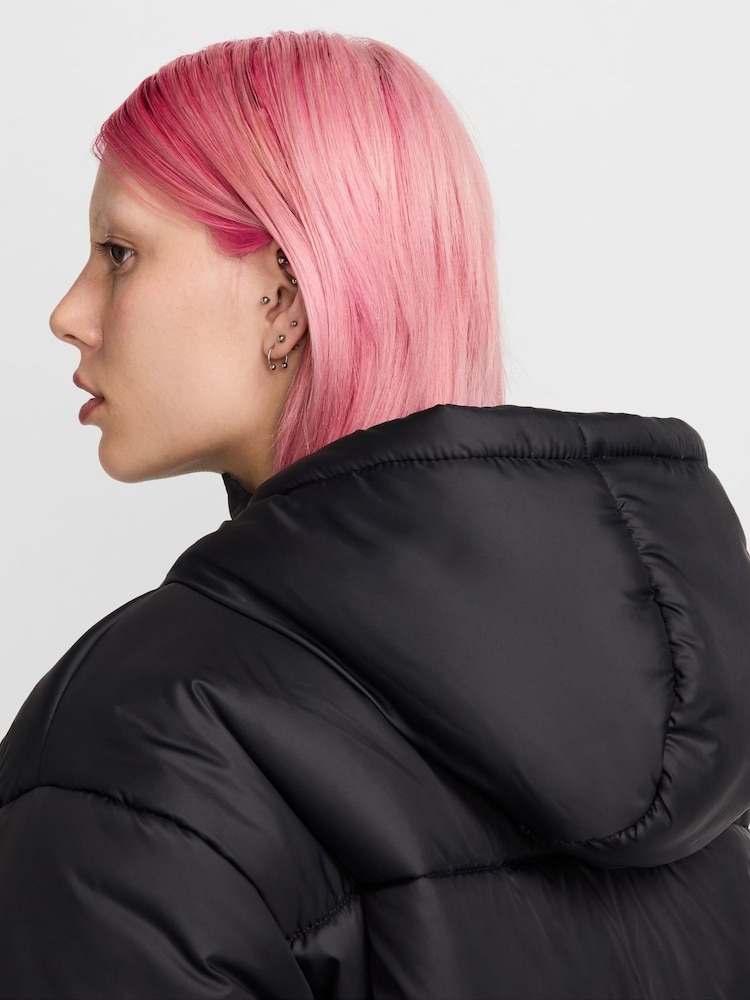 Nike Black Sportswear Classic Puffer Therma-FIT Loose Hooded Jacket - Image 8 of 11