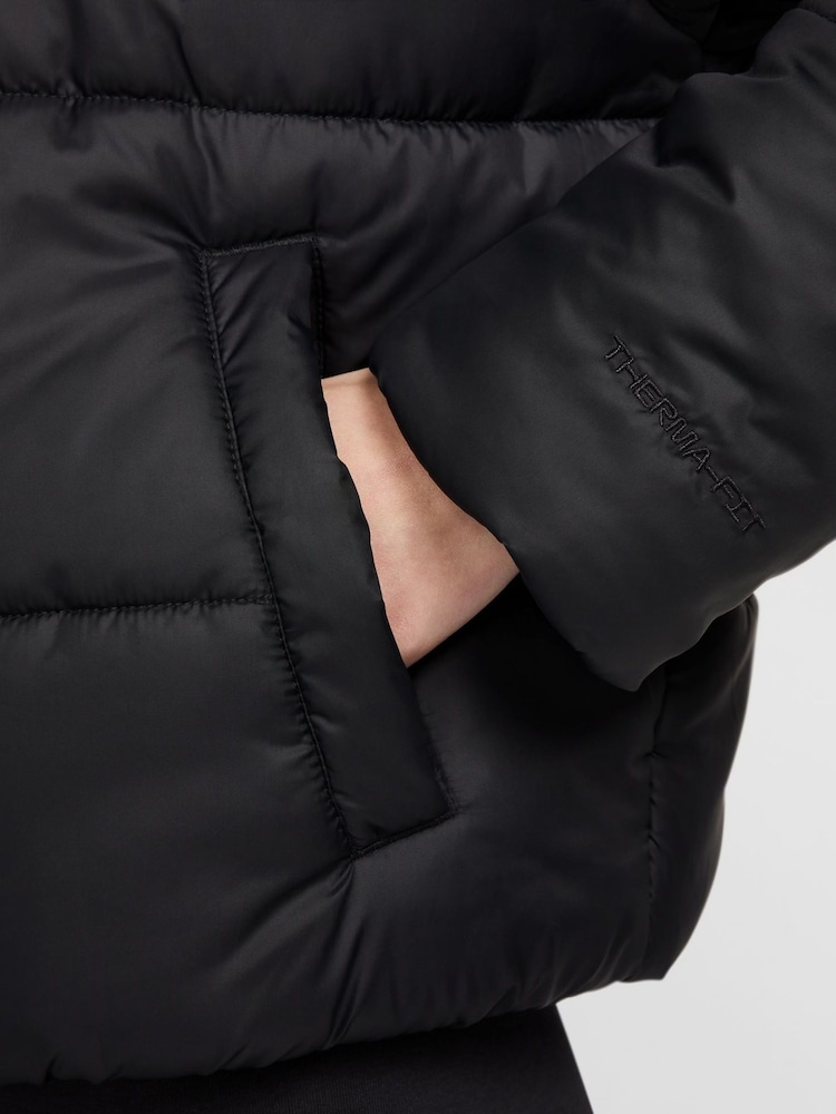 Nike Black Sportswear Classic Puffer Therma-FIT Loose Hooded Jacket - Image 9 of 11