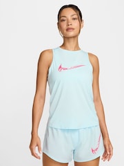 Nike Light Blue One Swoosh Dri-FIT Graphic Running Tank Top - Image 1 of 5