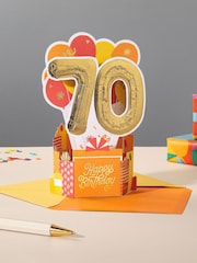 Hallmark Red 70th Birthday Card 3D Pop-Up Paper Wonder Design - Image 1 of 4