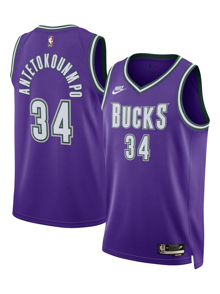 Nike Purple Milwaukee Bucks Classic Edition Swingman Jersey - Giannis Antetokounmpo Unisex - Image 1 of 3